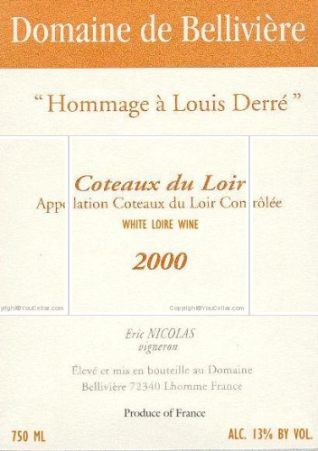 Domaine de Bellivière - Hommage à Louis Derré