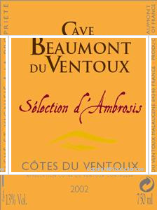 Cave Beaumont du Ventoux Sélection d'Ambrosis