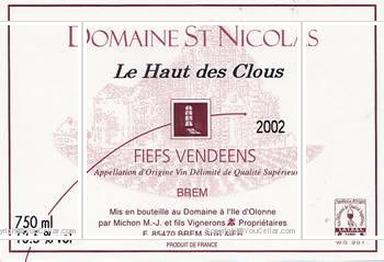 Domaine Saint-Nicolas - Le Haut des Clous