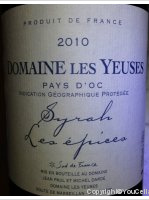 Domaine les Yeuses, Syrah Les Épices