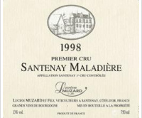 Domaine Lucien Muzard et Fils - 1er Cru Maladière