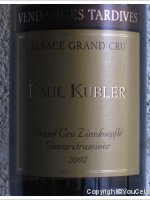 Domaine Paul Kubler - Grand Cru Zinnkoepflé - Vendanges Tardives