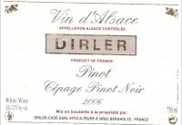Dirler - Pinot Cépage Pinot Noir