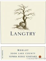 Langtry Merlot Tephra Ridge Vineyard