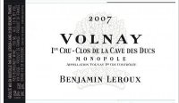 Benjamin Leroux - 1er Cru Clos de la Cave des Ducs Monopole 