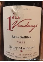 Henry Marionnet - 1ère vendange Sans Sulfites